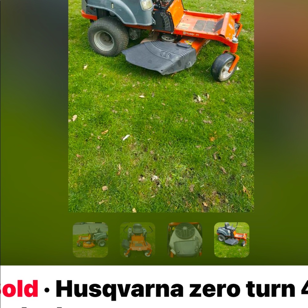 46” husqvarna zero turn